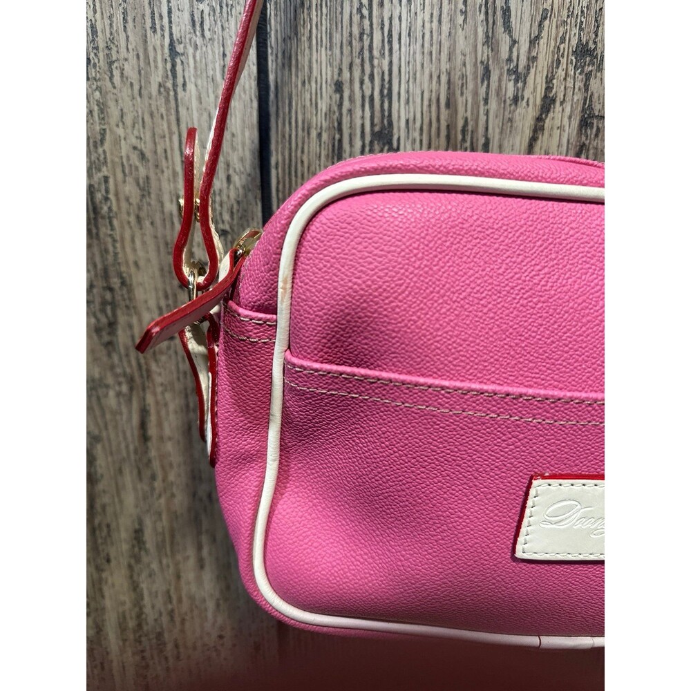 Dooney & Bourke Saffiano Pink & Natural Leather Medium Crossbody Bag - Picture 8 of 10
